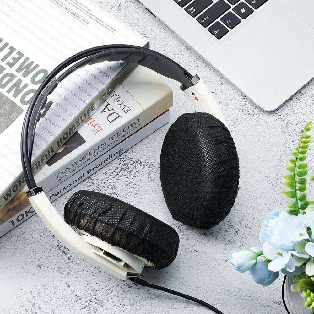 100pcs Disposable Non-Woven Headphone Ear Covers for Most Ear Headphones
