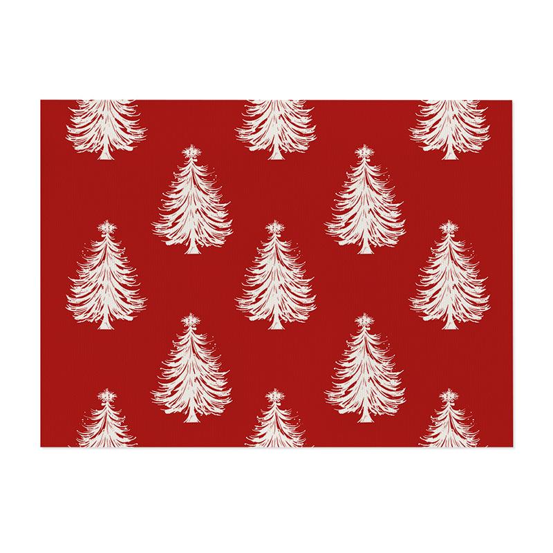 

4Pcs Luxury Christmas Print Placemats for Party Kitchen Wedding Dining Decoration Linen Non Slip Heat Resistant Table Mats 4Pcs-30X45cm(12X18in
