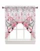 Valance Curtain Green Leaves Swag Kitchen Watercolor Botanical Living Room Bedroom Decorative Small Curtains Polyester With Rod Pocket Great Decor