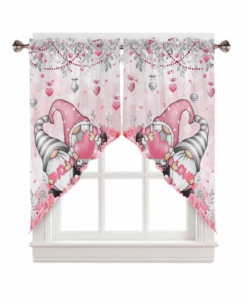 Valance Curtain Green Leaves Swag Kitchen Watercolor Botanical Living Room Bedroom Decorative Small Curtains Polyester With Rod Pocket Great Decor
