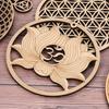Holz Wandzeichen Blume des Lebens Form Scheibe Holzbasis Handgemachte Untersetzer Handwerk Heilige Geometrie Ornament Holz Wandkunst Heimdekor