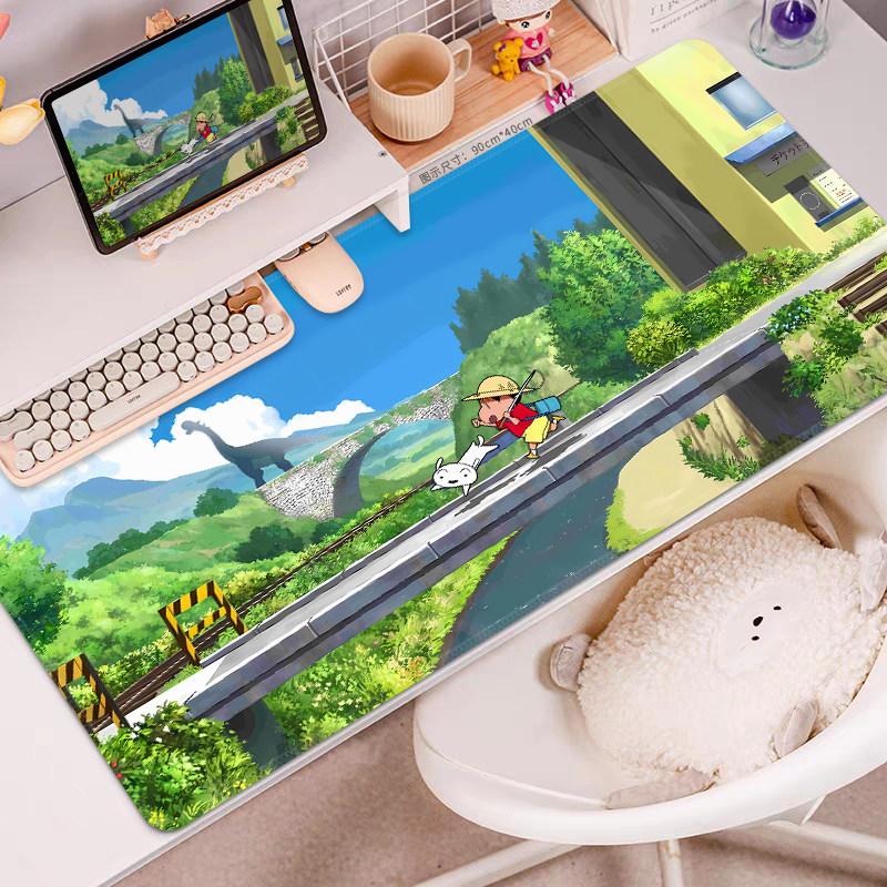 Nieuwe Leuke Crayon Shinchan Antislip Leer Muismat Extra Grote Bureau Mat Leuke Kantoor Toetsenbord Mat Schrijftafel Mat voor Meisjes