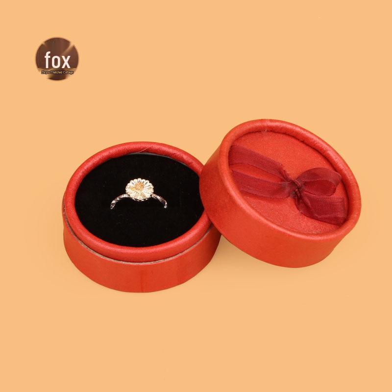 Small Bowknot Round Jewelry Box for Rings and Earrings