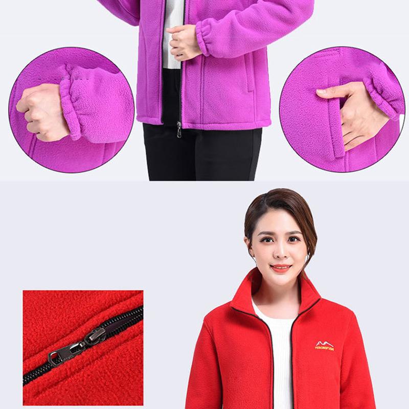Autumn Winter Fleece Jacket Women Clothing Zipper Sweatshirt Warm Long Sleeve Thick Cardigan Sport Outdoor Warm Sweatshirt Mother Coat