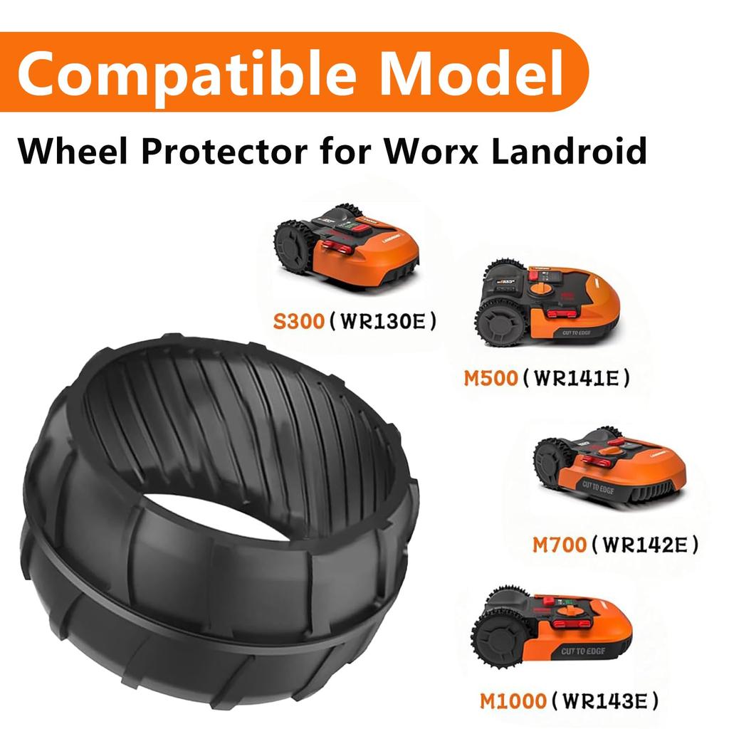 1Pc Rubber Wheel Protector for Worx Landroid M1000/M700/M500 Plus/M500/S300 Lawn Mower Part,RSXJ0002