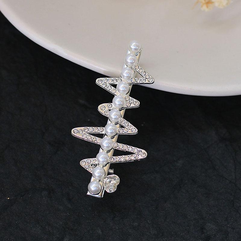 Listed Bow Imitation Pearl Hairpin Female, Broken Hair Edge Clip One Word Hairpin Bangs Side Temperament Hair Accessories