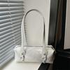 Casual Leather Underarm Bag Large Capacity Y2K Shoulder Bag Metal Buckle Women Handbag
