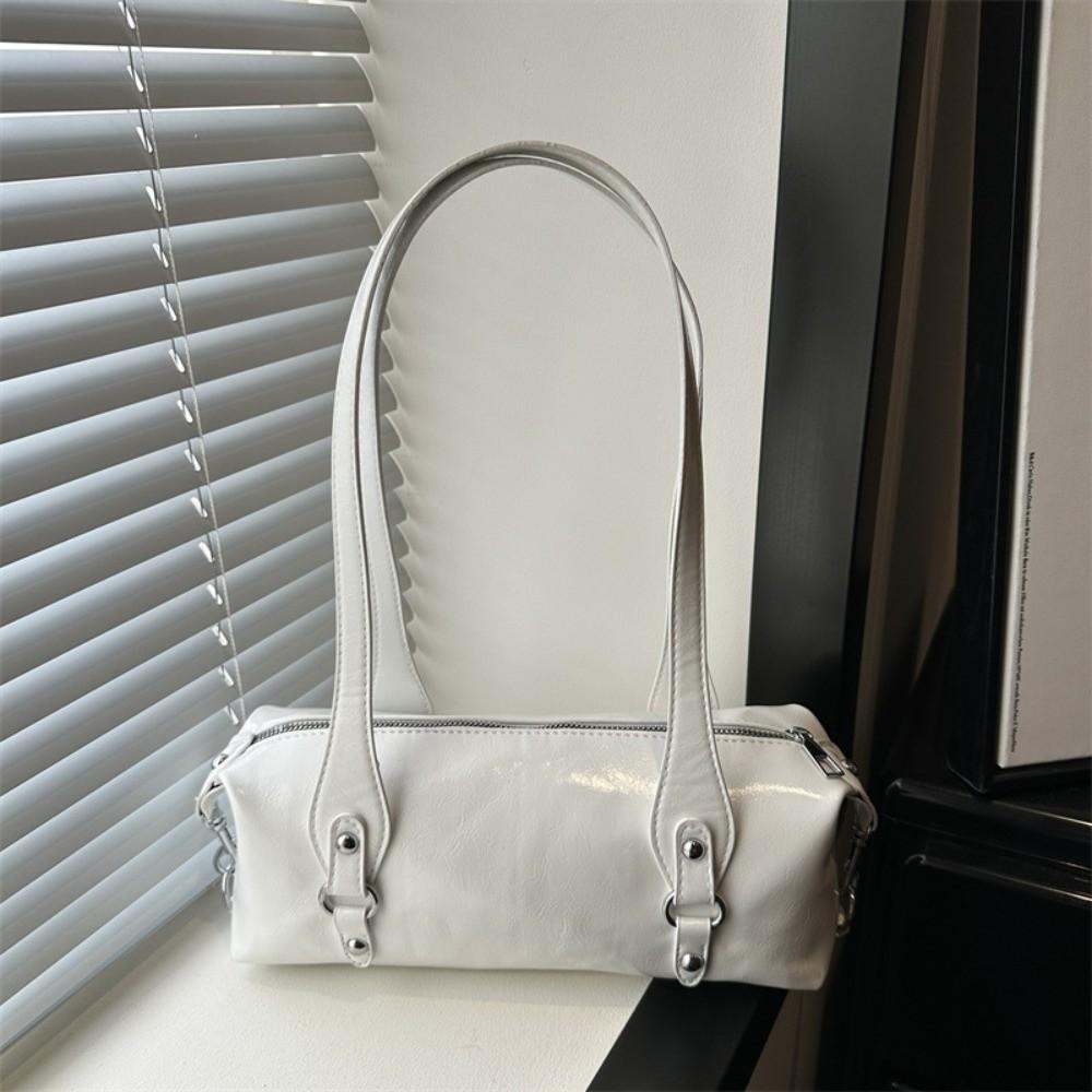 Casual Leather Underarm Bag Large Capacity Y2K Shoulder Bag Metal Buckle Women Handbag