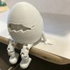 Cracked Egg Ornament With Movable Joints, Two Curious Eyes Peeking Out, Easter Decor for Living Room, Bookcase, Display Cabinet,