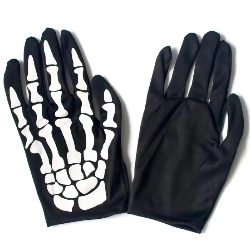 Short Halloween Ghost Gloves Halloween Cosplay Skeleton Performance Gloves Performance Prop Bones