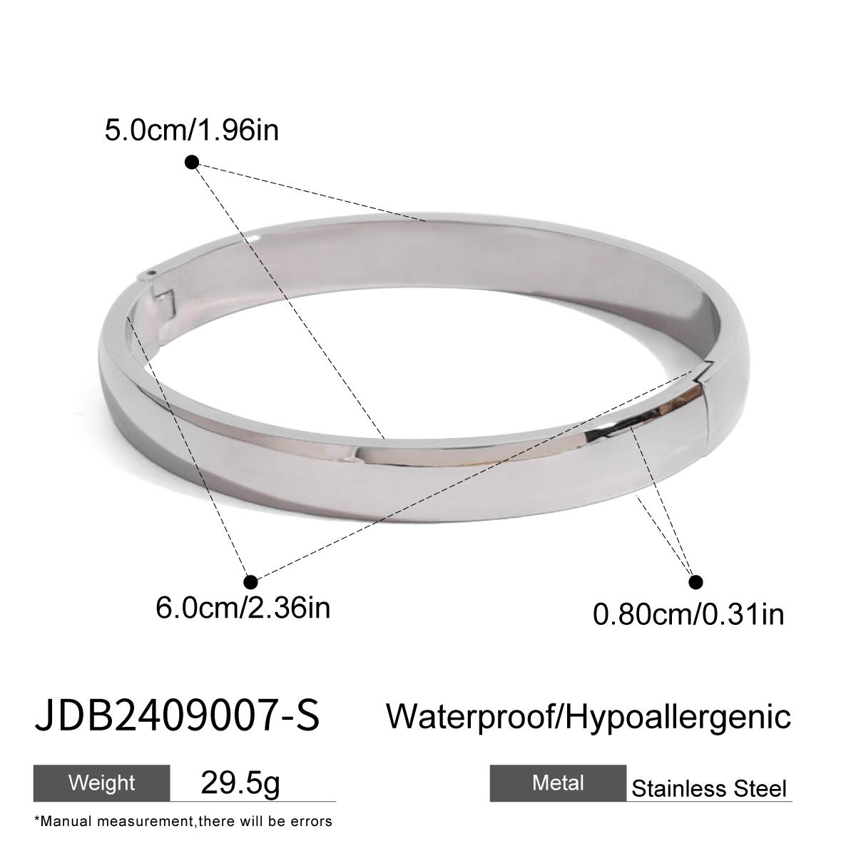 Youthway Acier Inoxydable Or& Couleur Cercle Ovale Lisse Bracelet Pour Unisexe Moderne Tendance Bijou Cadeau Anti-Allergique white
