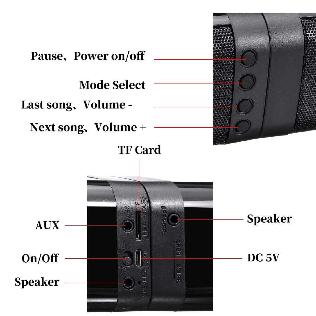 20W Detachable Soundbar Speakers Wireless Bluetooth 5.0 Column Stereo Speaker 3D TV Home Theater Sound Bar TF AUX FM