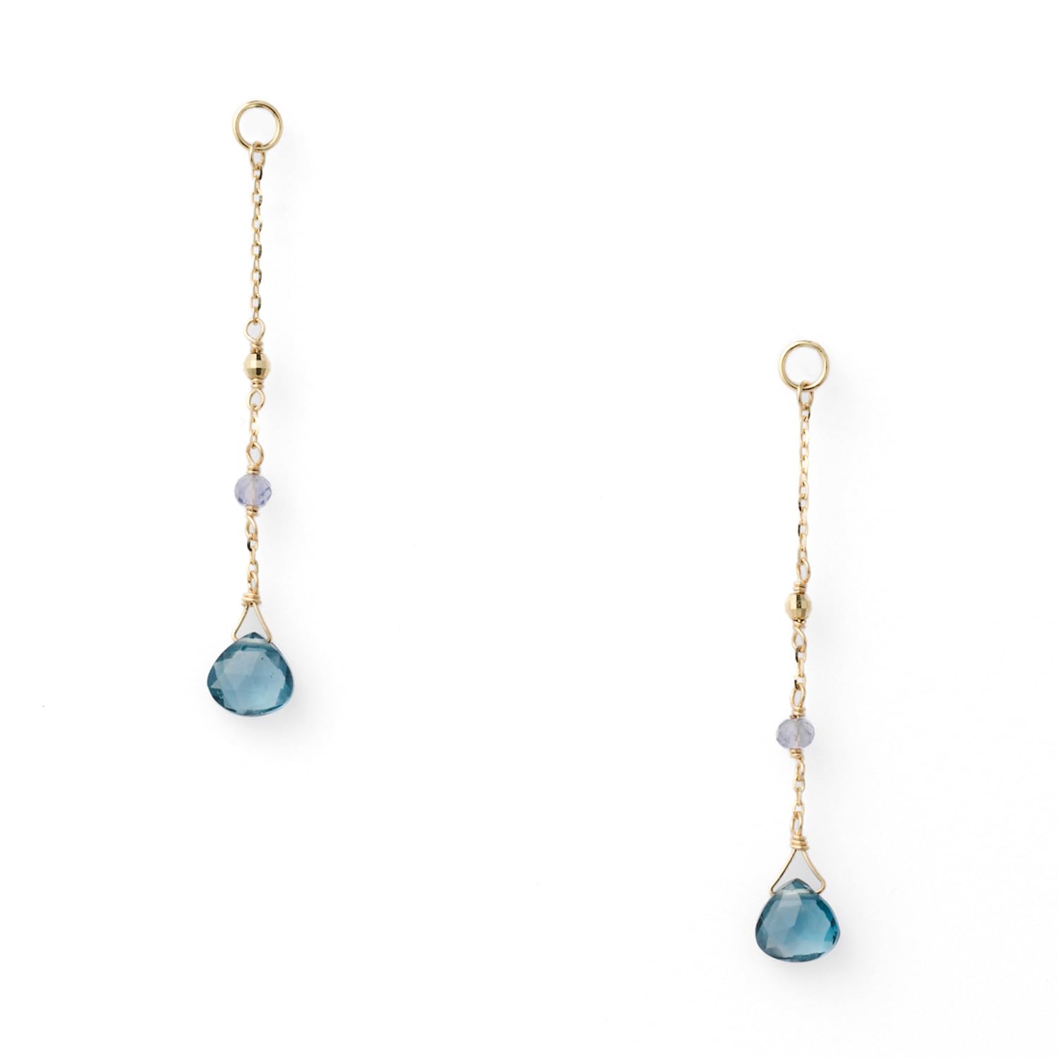 

K10 Earrings [Agate] Topaz/Iolite Charm 1024311725816999 синій