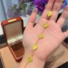 French Retro Cloth Style Double-Sided Broken Ice Ice Five-Flower Bracelet High-End Light Luxury Celebrity Style Versatile Jewelry