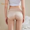 Women Underpants Thin Mesh Patchwork Seamless Mid Waist Butt-lifted Ergonomic Design Fake Butt Padded Butt Enhancer Sponge Hip Pad