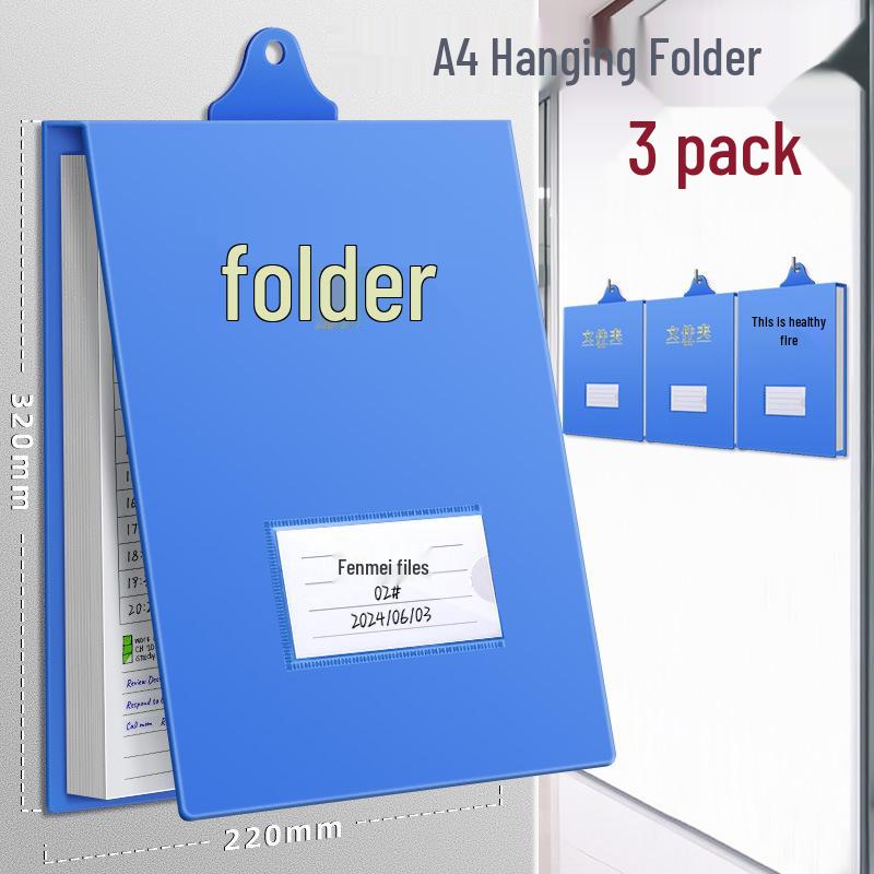 A4 Vertical Hanging File Box with 20 Clipboard Folders - Office Storage for HR & Finance