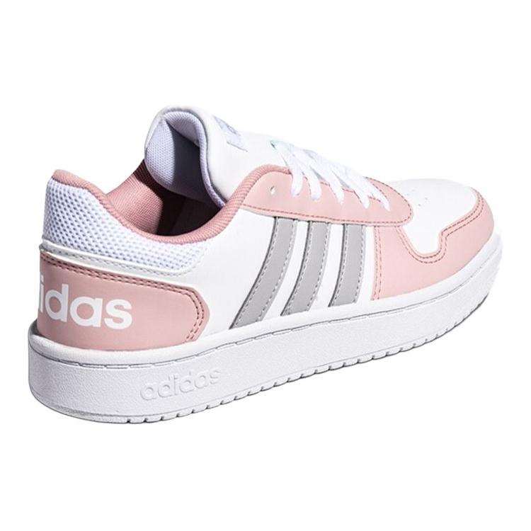 Adidas Neo Hoops 2.0 Comfortable Low Top Skateboard Shoes Women's Pink White Silver (Unisex) Skateboard Shoes FW5855