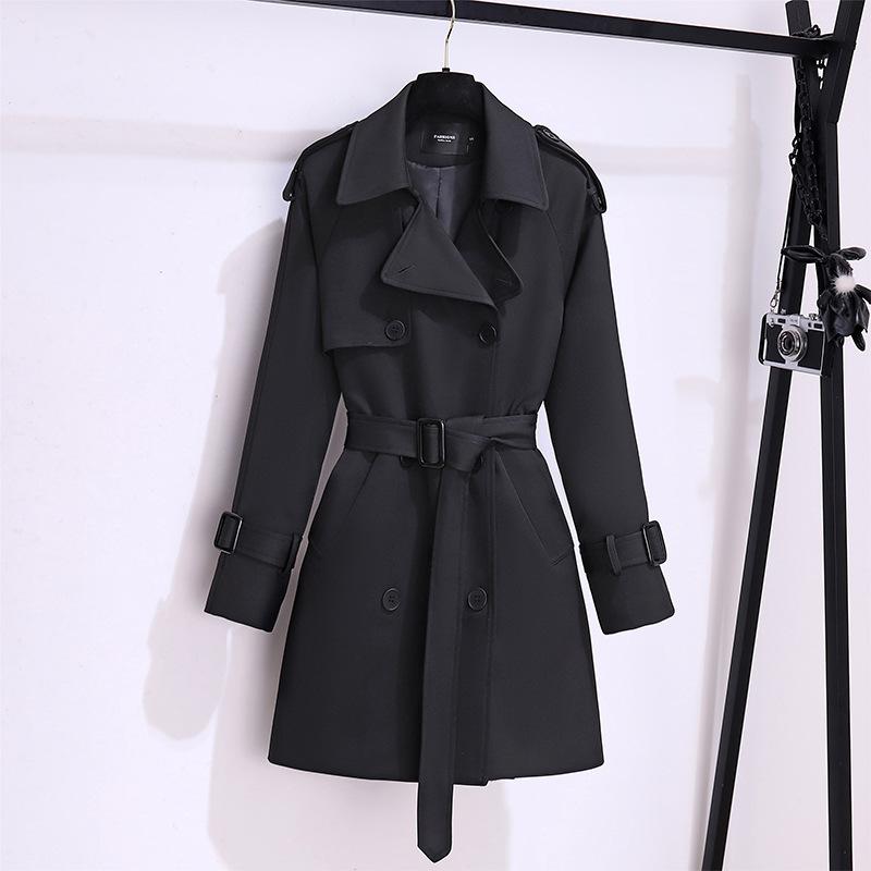 Nuovo Trench Invernale Temperamentale da Donna Stile Britannico Piccolo Coreano Taglia Grande Medio e Lungo Vita Sottile Cappotto
