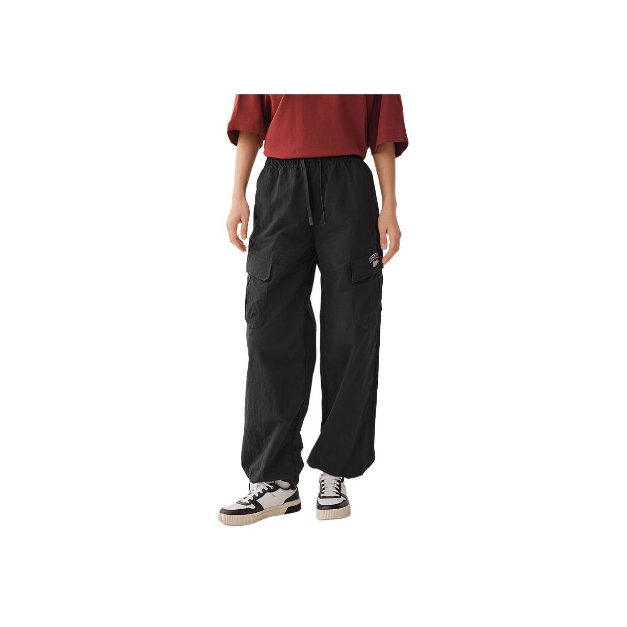 Skechers Knitted Loose Soft Comfortable Fashion Work Knitted Sports Pants Women bottoms Carbon-Black L225W124-0018 S