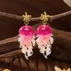 Creative Jelly Color Jellyfish Pendant Earrings For Women Vacation Style Starfish Acrylic Graduated Earring Beach Party Jewelry