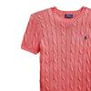 Polo Ralph Lauren Ensfarget ribbestrikket genser med rund hals og korte ermer Dame topper Rosa 211910987-014