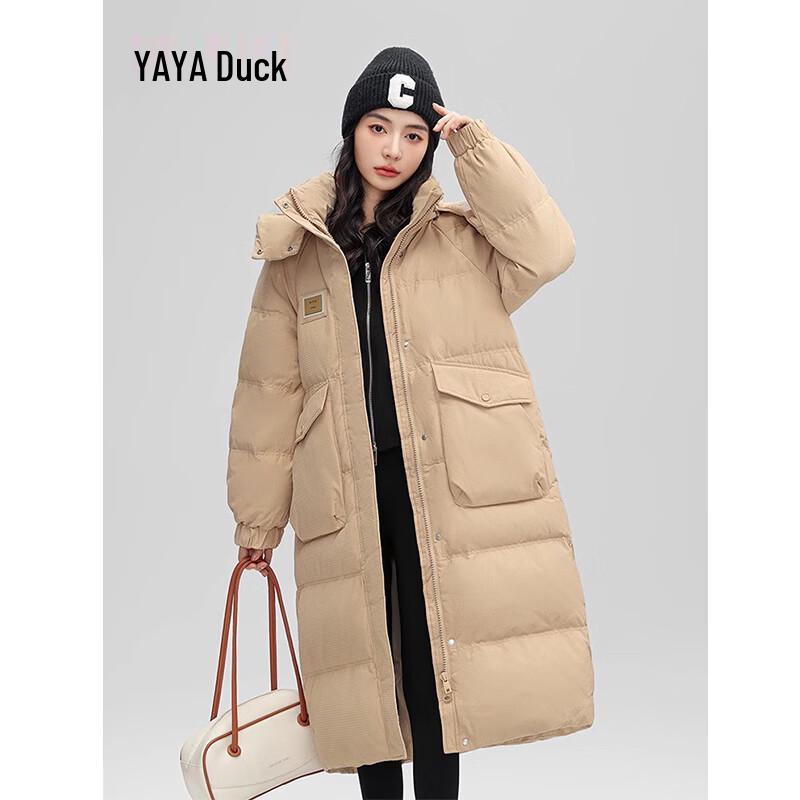 

YAYA Women s Long Thickened Hooded Down Jacket M