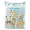 VIKAMA Jungle Dier Cartoon Print Baby Deken. Zacht, Comfortabel, Wasbaar En Vuilafstotend, Voor Pasgeboren Doopfeesten En Slaapjes