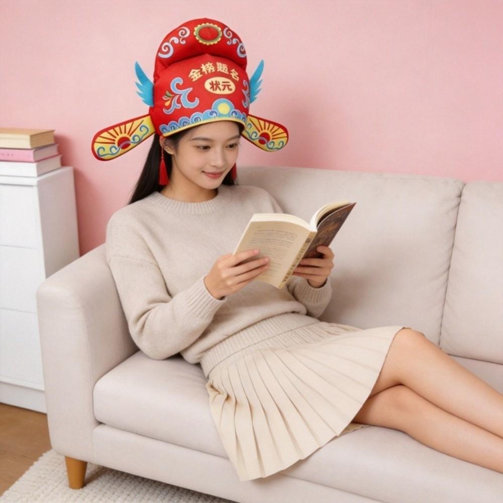 New Ancient Zhuang Yuan Hat Tassel Adjustable Scorer Hat Funny Novelty Role Play Headgear Halloween