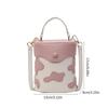 Womens Korean Style Crossbody Shoulder Handbag Fashion Contrast Color Cow PU Leather Bucket Bag for Shopping and Work  Pink