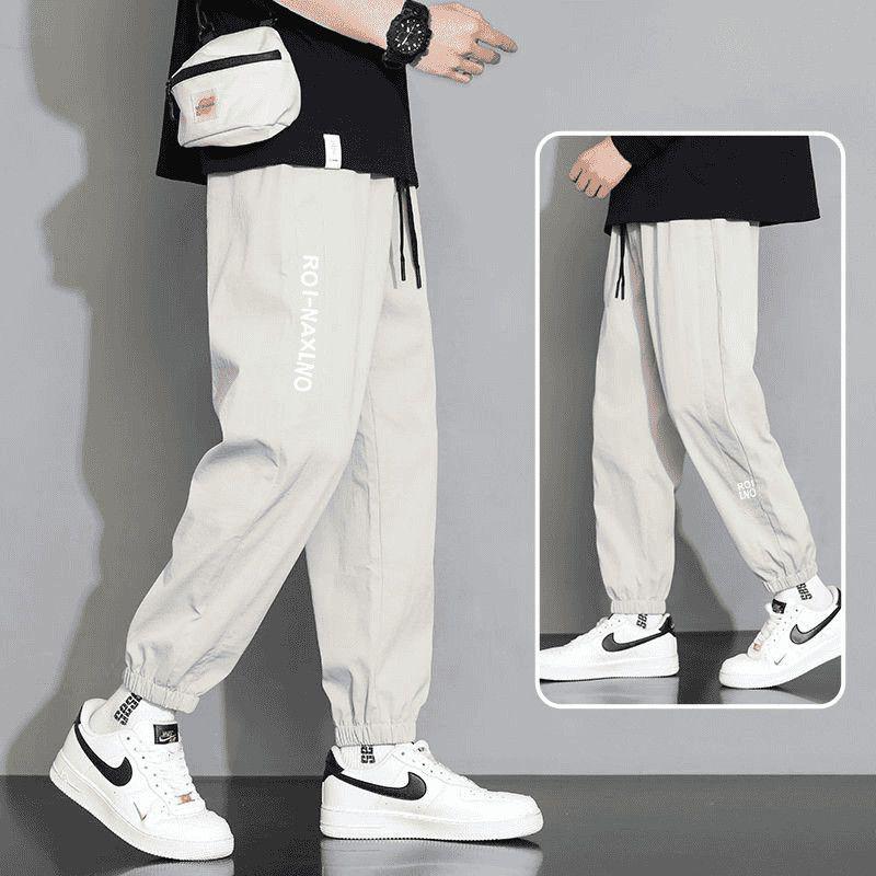

Men s Quick-Dry Ice Silk Casual Nine-Point Pants 4XL [160-180 jin]
