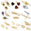 Fasteners For Bracelets Lock 18K Gold Plated Brass Inlaid Zircon Pearl Clasps Connector For Jewelry Making,Supplies For Jewelry