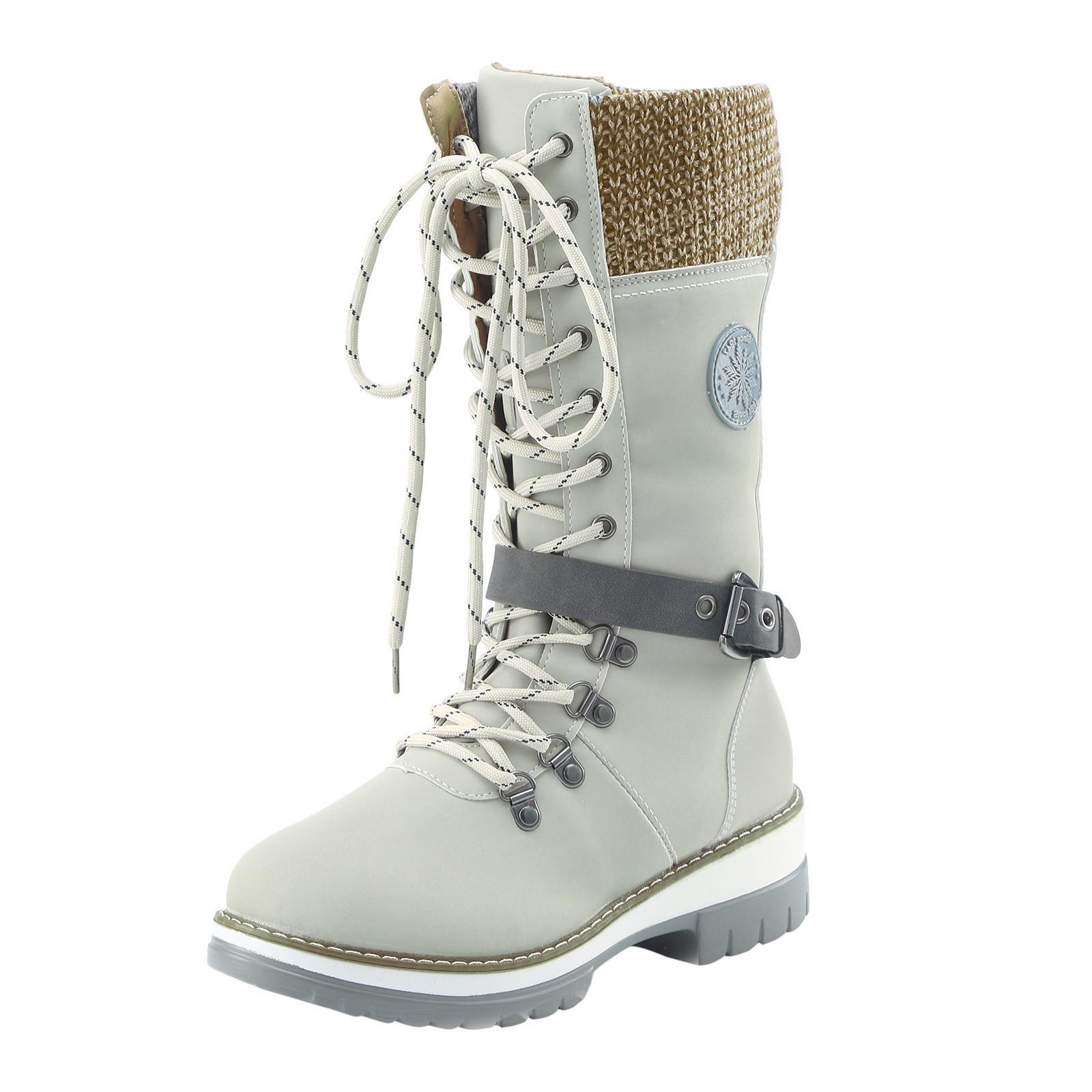 

мода зима 2024 женские пряжки кружева молния сбоку вязаные сапоги до середины икры сапоги на низком каблуке с круглым носком зимние теплые сапоги высшего качества 42 белый