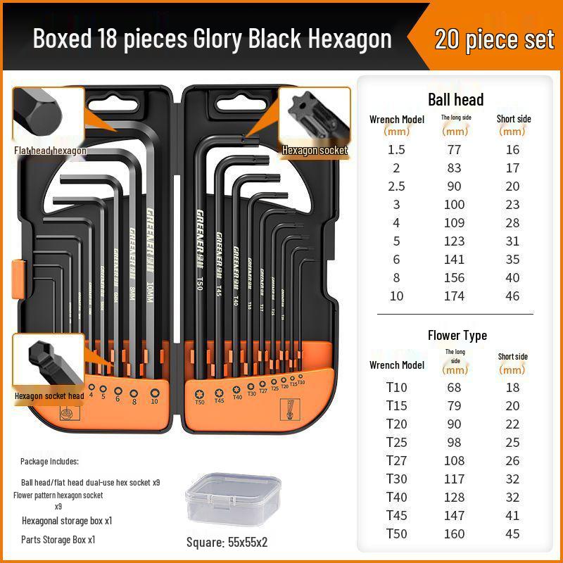Universal Hex Wrench Set - 6-Point Screwdriver & Extendable Hex Tool