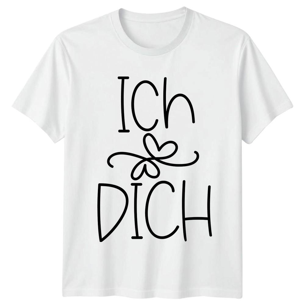 Ich Dich Heart TShirt GerUnisex RoUnisexce Love Valentines Day Gift For Him And Her S
