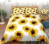 Yellow Flower Duvet Cover Set Sunflower Bedclothes Sunflower Fields With Sunset Printed Botanical Flowers Polyester Bedding Set