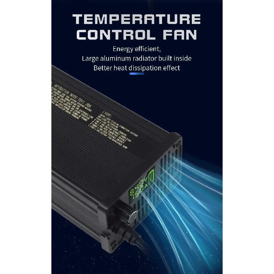 Încărcător Baterie Litiu Reglabil 72V 1-8A 1-9.5A 1-15A 1-20A Afișaj LCD de Mare Putere Încărcare Rapidă Carcasă 84V 88.2V 83.95V 87.6V
