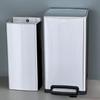 50L Stainless Steel Commercial Trash Can with Large Foot Pedal for Hotels and Shopping Malls