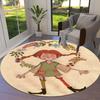 Covor rotund de desen animat Pippi Șoseta Lungă, Covor pentru Living, Dormitor, Canapea, Cameră de Joacă Decor, Covoraș Antiderapant Q0030