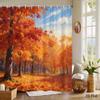 Impressionist Poppy Field Shower Curtain Pink Flowers Oil Painting Print Polyester Bath Curtain With Hooks For Floral Decor