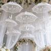 8 Stück Handgefertigte Bestickte Weiße Spitzen-Regenschirme Party-Dekoration Tragbare Mini-Regenschirme für Hochzeiten und Tanzaufführungen Geschenk