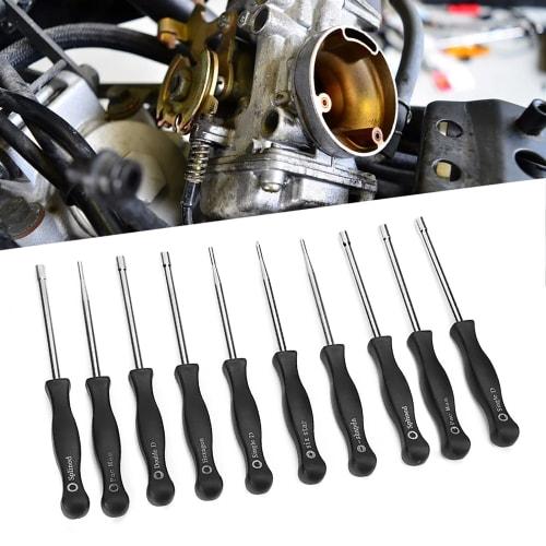 Bigking Carburetor Driver, 10-Piece Carburetor Adjustment Tool Kit, Stainless Steel + Engineering Plastic with Storage Box, Suitable for Most Small 2-