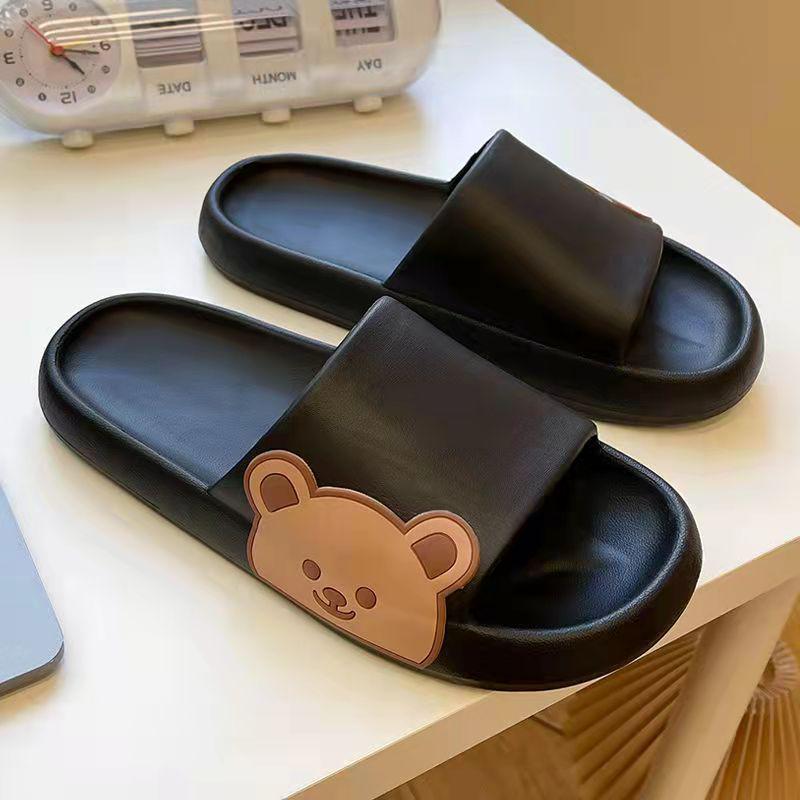 Cartoon Bear Thick-Soled Summer Sandals: Unisex Outdoor & Bathroom Wear