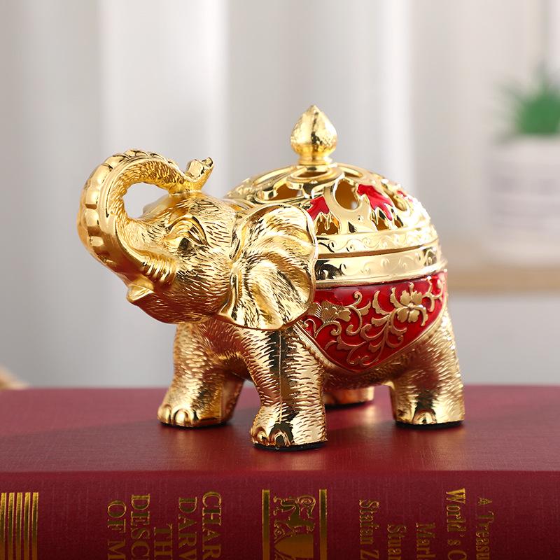 European Style Elephant Incense Burner Table Ornament
