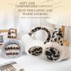 Windproof Foldable Ear Warmers Leopard Print Plush Ear Muffs  Cold Weather Protection