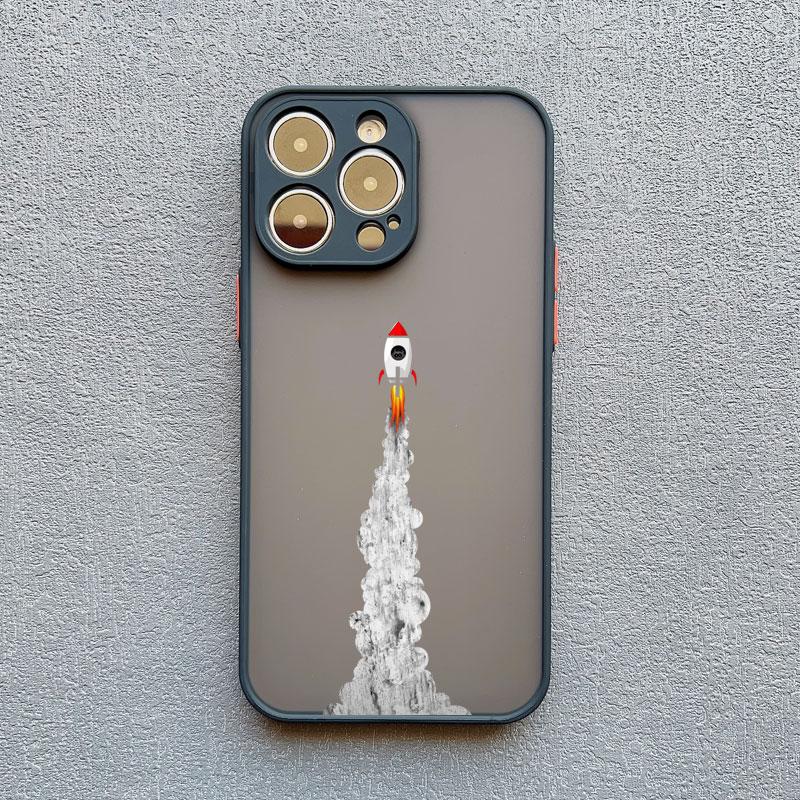 Cute Spaceman Cartoon Spacecraft Phone Case For iPhone 13 11 Pro Max Mini 15 14 12 Pro Max XS XR XS Shockproof Back Cover Bumper