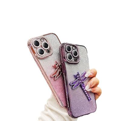 Anwendbar auf Apple 16 Libellen-Halterung Handyhülle Strass IPhone 15 Glitzerpuder 14proMax Fallschutz XR