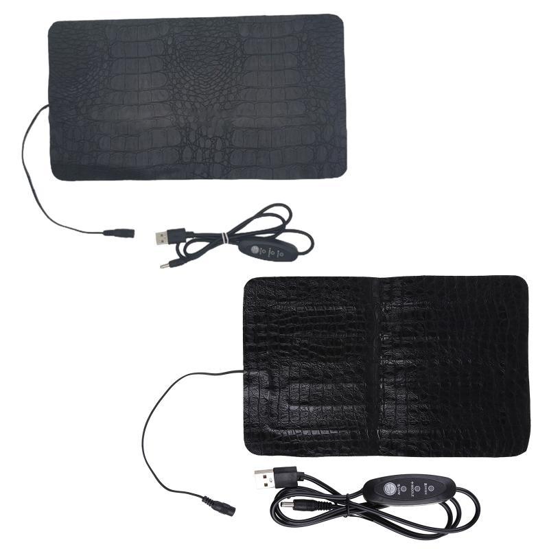 24TE Leather Heating Mat Pad Electric Heated Carpet USB Power Supply Adjustable Temp