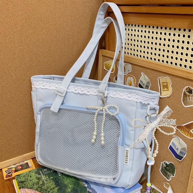 Japanese Ins New High-value, Fresh, Sweet and Transparent Pain Bag, Girl Light and Large-capacity Tote Bag