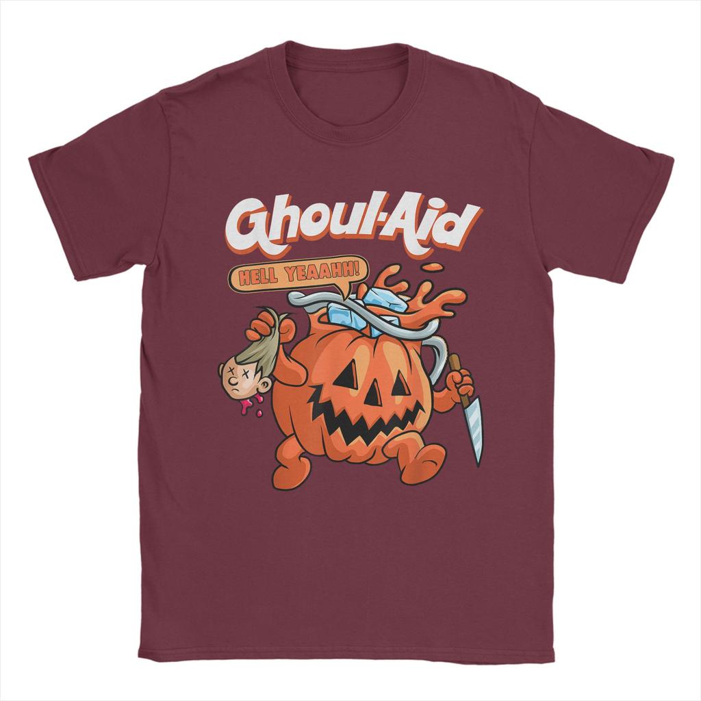 Cool Ghoul Aid Funny Ghoul Pumpkin Cute Meme Halloween T Shirt  Fashion T Shirts Short-Sleeve Tops Summer Plus Size 5XL Clothing