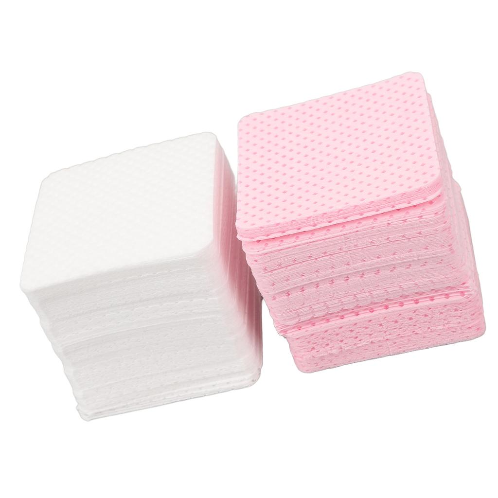 1000pcs Non Lint Nail Wipes Double Sided 3 Layered Soft Cotton Eyelash Extension Glue Wipes Pink White for Nail Beauty